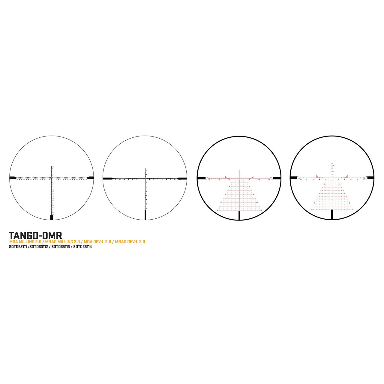 Sig Sauer TANGO-DMR Riflescope, high-performance tactical and hunting optics with multi-lock zero stop elevation dial and different reticle options.
