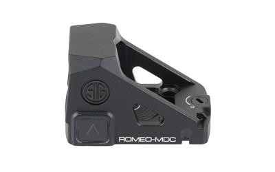 Sig Sauer SIG ROMEO-MDC COMP 6 MOA RD BLK, compact optical red dot sight for firearms with black finish and tactical design.