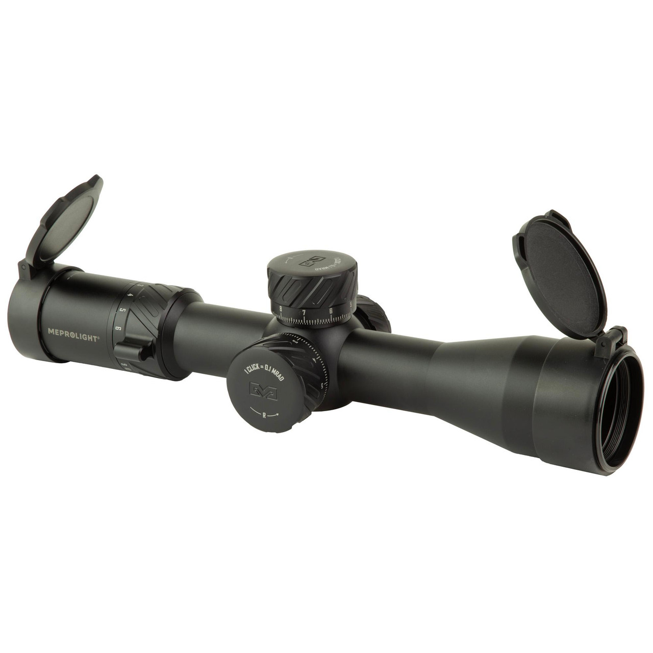 Meprolight MVO 3-18X44 FFP Scope, versatile mid-power rifle scope with adjustable magnification and M3 MRAD reticle for precision shooting.