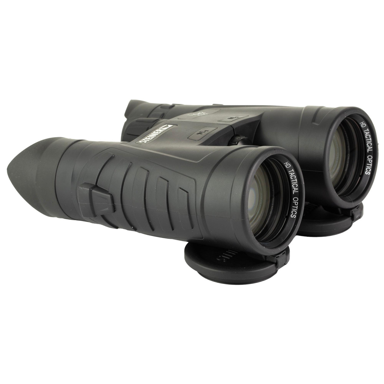 Steiner 2005 Tactical Binoculars, black high-definition optics with military-grade durability for tactical operations and surveillance, featuring a robust design and large lenses.