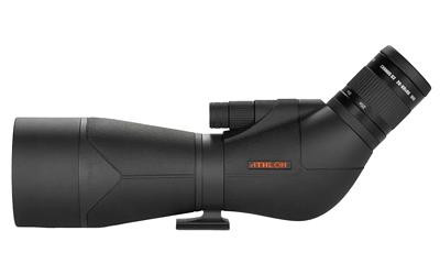 ATHLON Athlon Cronus G2 20-60x86 Spotting Scope, side view showing its sleek black design, large focusing eyepiece, and durable build with ED glass for premium clarity and vibrant color definition.