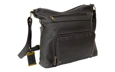 Bulldog Cases BDP-081 Durable Polyurethane Firearms Transport & Storage Case with Pistol Holster, black polyurethane firearm case with multiple zippered compartments, adjustable shoulder strap, and exterior front pocket.