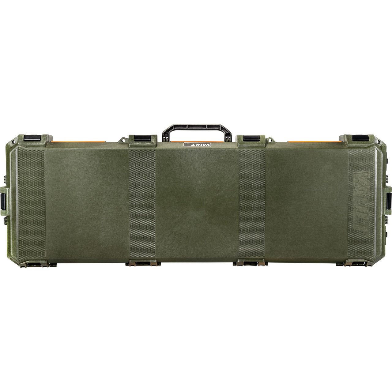 Pelican Vault VCV800-0000-ODG Gun Case, rugged and weather-resistant tactical firearm protection case, olive green with sturdy latches and handle.