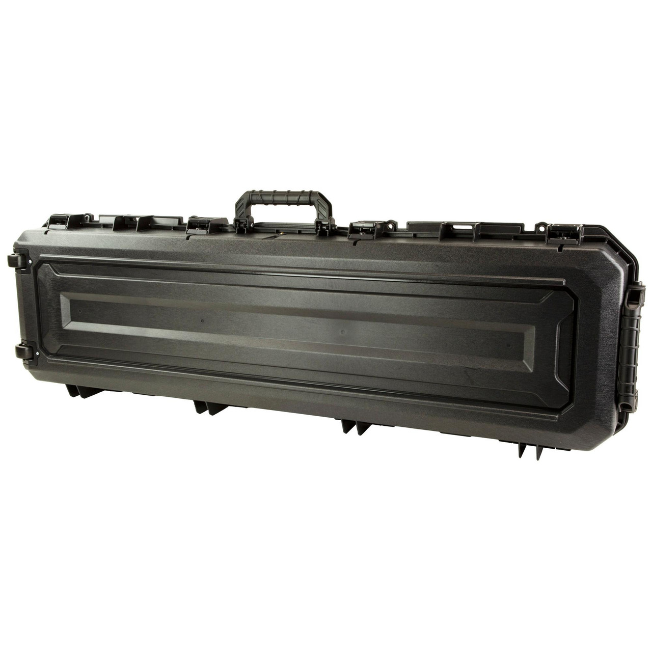 Plano All Weather 52-inch Rifle Wheeled Gun Case - Heavy-Duty Firearm Protection with Dri-Loc Seal & Lockable Latches, a durable black hard-shell transport case with a sturdy handle and secure latches designed to protect firearms from weather and damage.