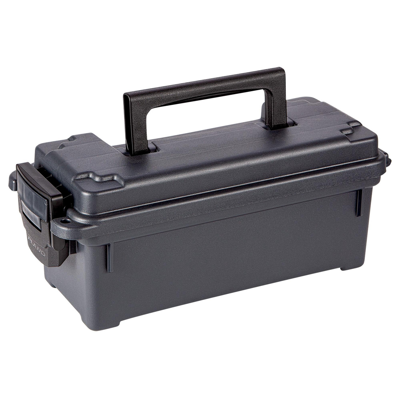 Plano PLA1212P 6-Pack Waterproof Ammo Can, Military-Style Thick Walled Construction for Ultimate Protection, durable black plastic storage box with secure latch and handle for firearms, ammunition, and gear storage.