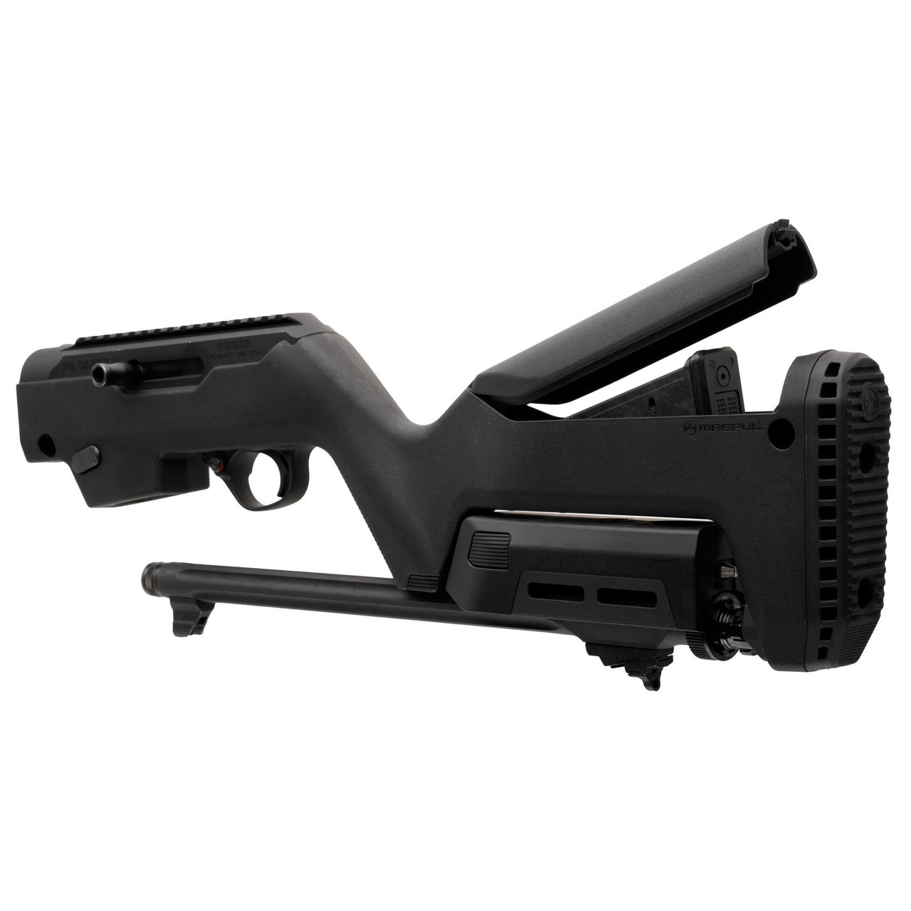 Magpul Industries Magpul PC Backpacker Stock for Ruger PC Carbine, ergonomic portable stock with M-LOK compatibility, black color.