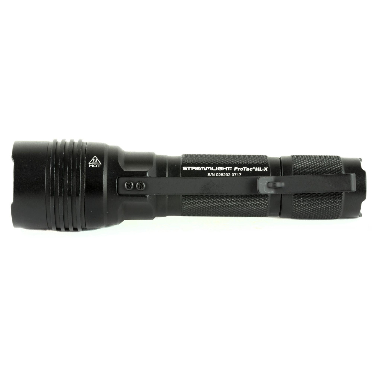 Streamlight ProTac HL-X 88064 - 1000 Lumen Tactical Flashlight with Multi-Fuel Innovation, TEN-TAP Programmable Switch & Durable Aluminum Construction, showing a sleek, black, rugged tactical flashlight with textured grip and LED beam head.