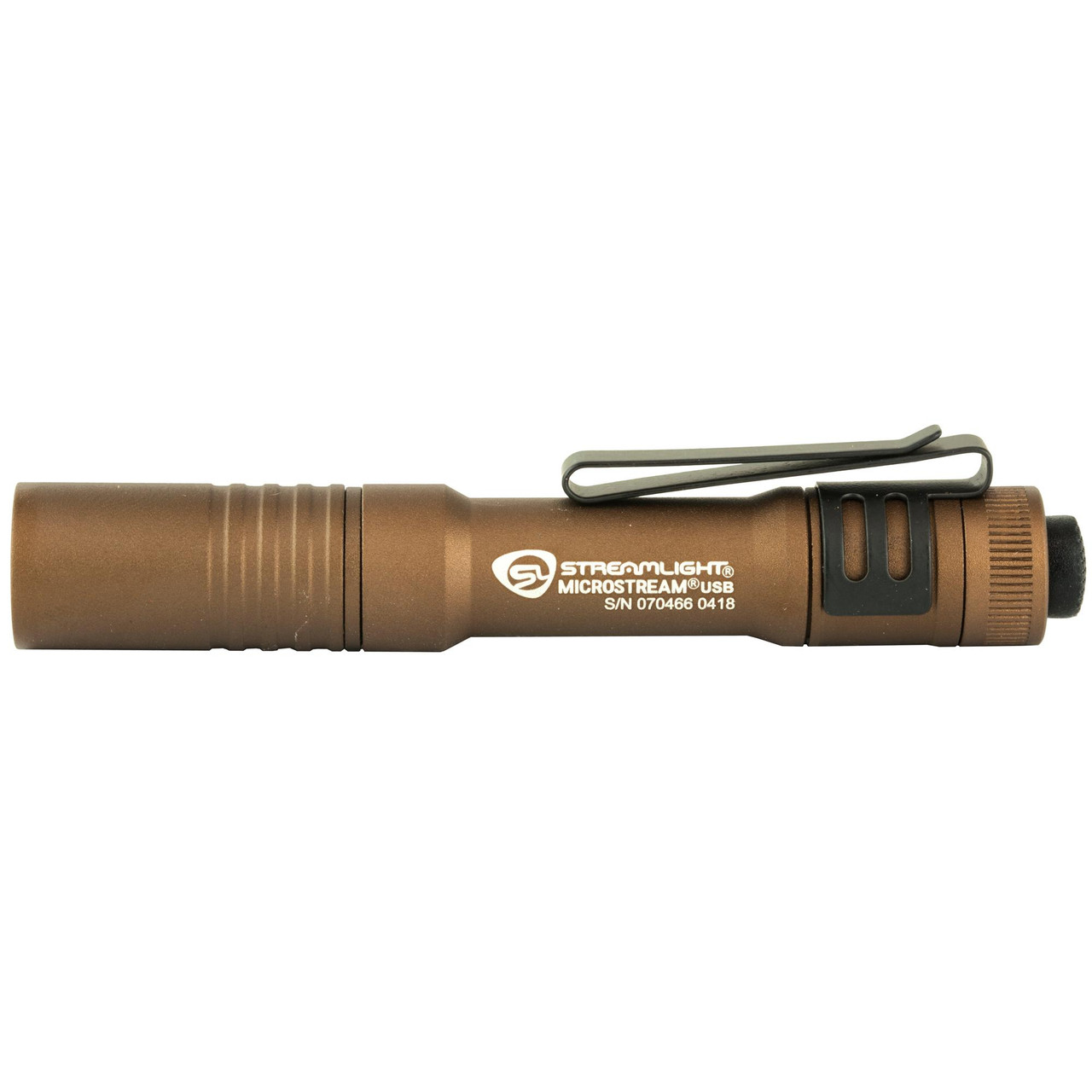 Streamlight MicroStream 66608 Rechargeable LED Flashlight, compact and durable pocket light with multi-function tail switch and clip.