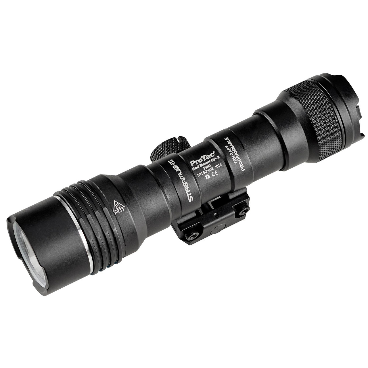 Streamlight 89015 ProTac Rail Mount HP-X Pro - 800 Lumens, 105,000 Candela Tactical Flashlight with Mounting Hardware & Remote Switch, black tactical flashlight with rail mount and textured grip.