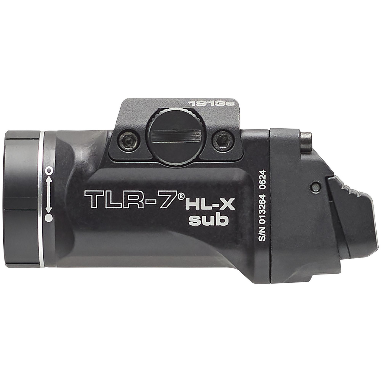 Streamlight TLR-7 HL-X Tactical Weapon Light, rail-mounted light with 1000 lumens brightness, interchangeable paddle switches, and compact design.