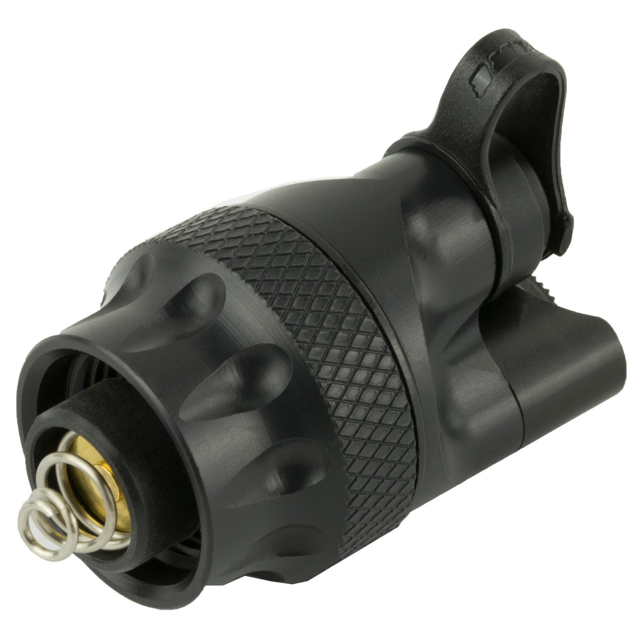Surefire SureFire DS07 Waterproof Switch Assembly for Scout Light - Remote Momentary-On with Dual Functionality, black tactical flashlight switch with pressure pads and mounting bracket.