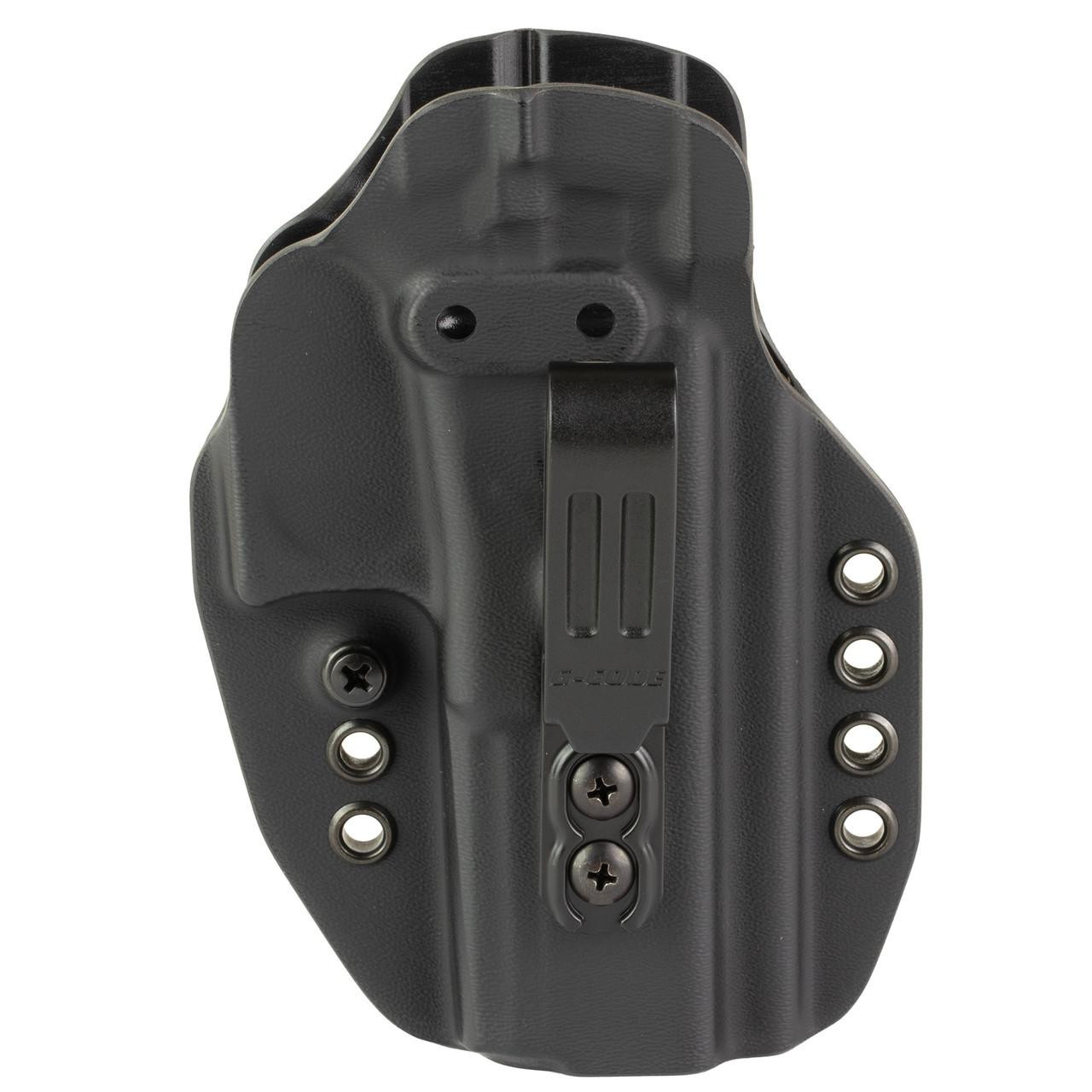 G-Code G-CODE PRIME Carry for Glock 17, tactical holster in black color with adjustable screws and clip for concealed carry and quick draw.
