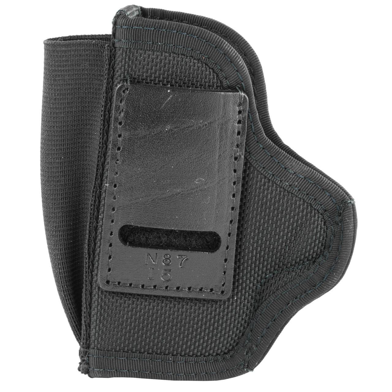 DeSantis Gunhide DESANTIS PROSTLTH P238 911 LCP BLK, black gun holster for small pistols with nylon and leather material.