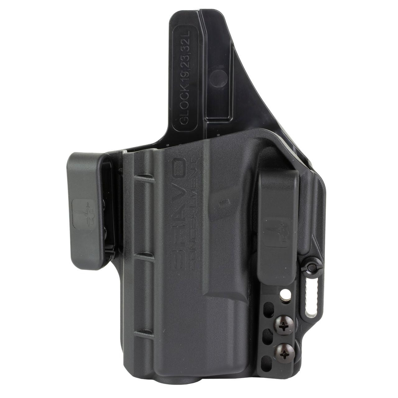Bravo Concealment BRAVO TORSION FOR GLK 19 IWB BLK LH, compact black inside-the-waistband holster with adjustable retention and belt clip for Glock 19