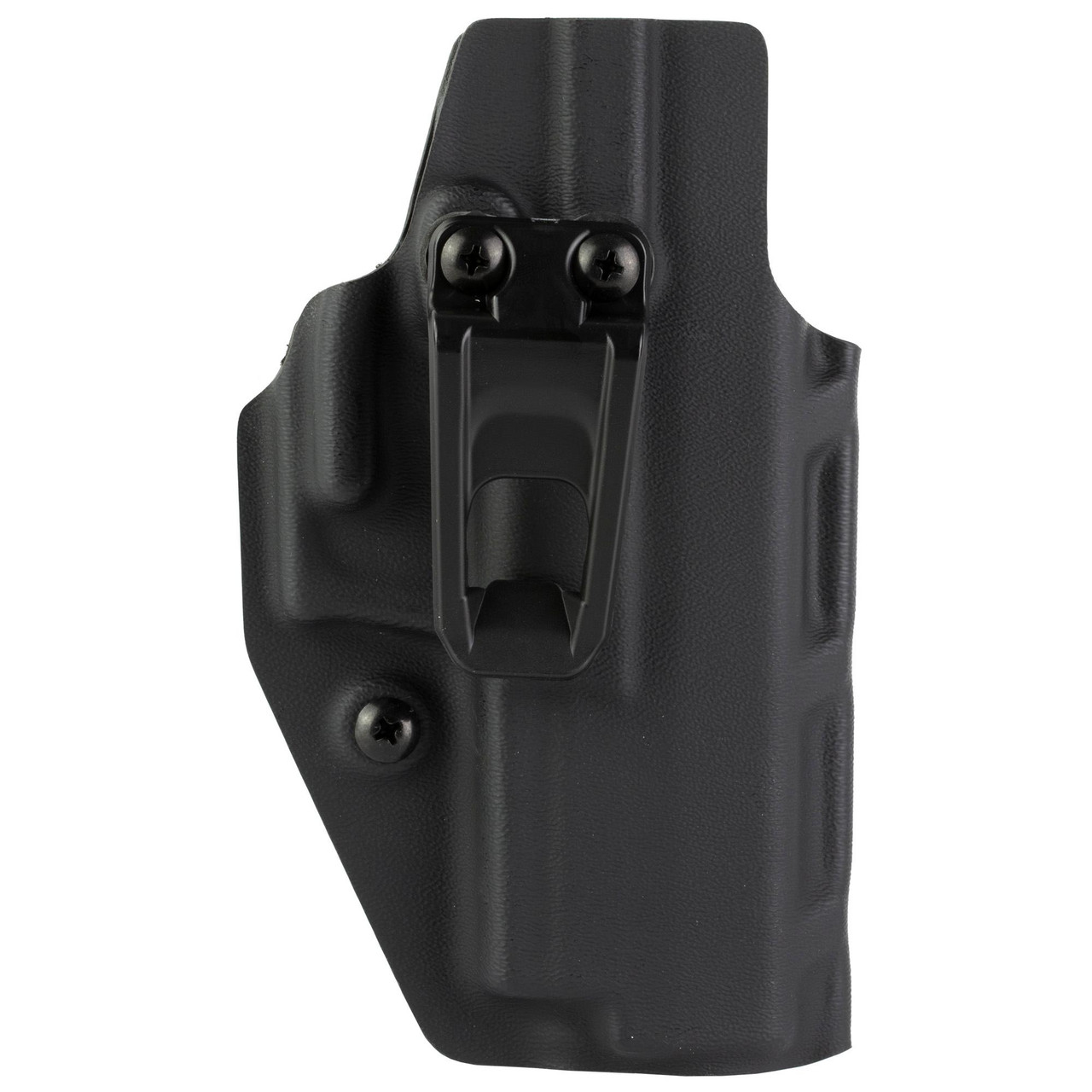 Crucial Concealment 1154 Covert IWB Holster, front view showing ambidextrous design, adjustable retention, and optic compatibility for discreet concealed carry.