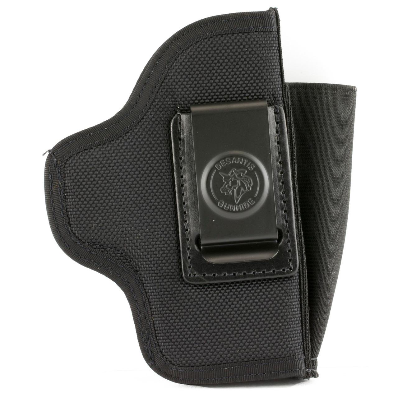 DeSantis Gunhide N87BJ88Z0 Ambidextrous Holster with Extra Magazine Pouch, black tactical holster with secure spring clip, made of durable 1050D nylon for comfortable carry.