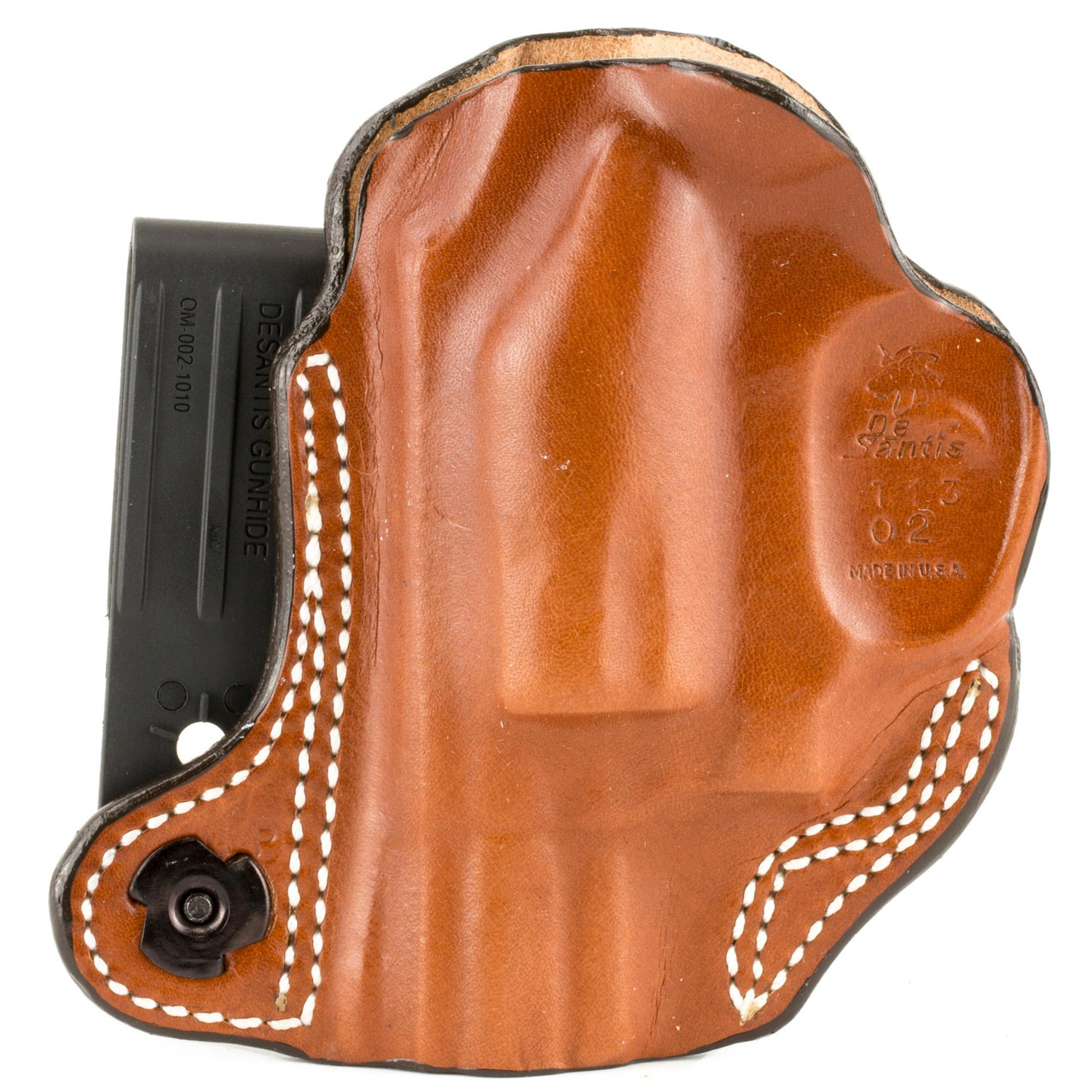 DeSantis Gunhide Flex-Tuk IWB Holster for S&W J Frame 2", Tuckable Concealed Carry with Adjustable Clips, shown with a gun inside and leather construction.