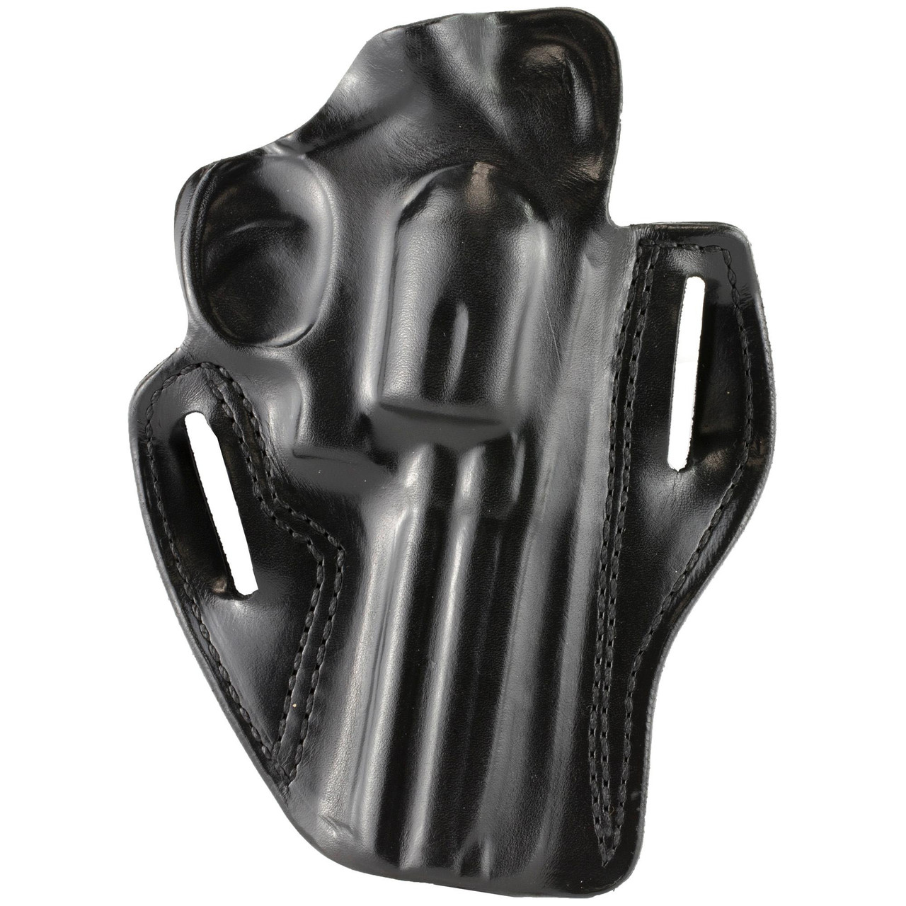 DeSantis Gunhide Speed Scabbard(R) Holster 002BA34Z0 - Adjustable Tension, Quick Draw, High Ride Design for Plainclothes Professionals, black leather holster with a sculpted face and reinforced edges.