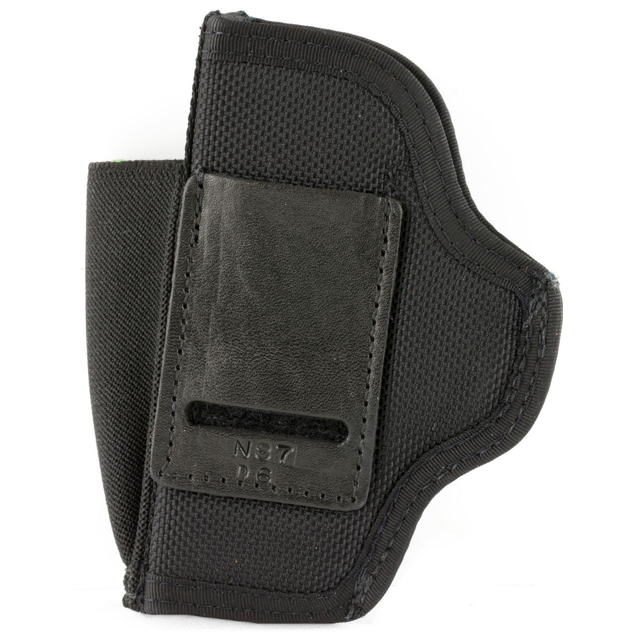 DeSantis Gunhide DESANTIS PROSTLTH FOR GLK 43 LC9 BLK, a black leather and nylon holster for Glock 43 and Ruger LC9 handguns.