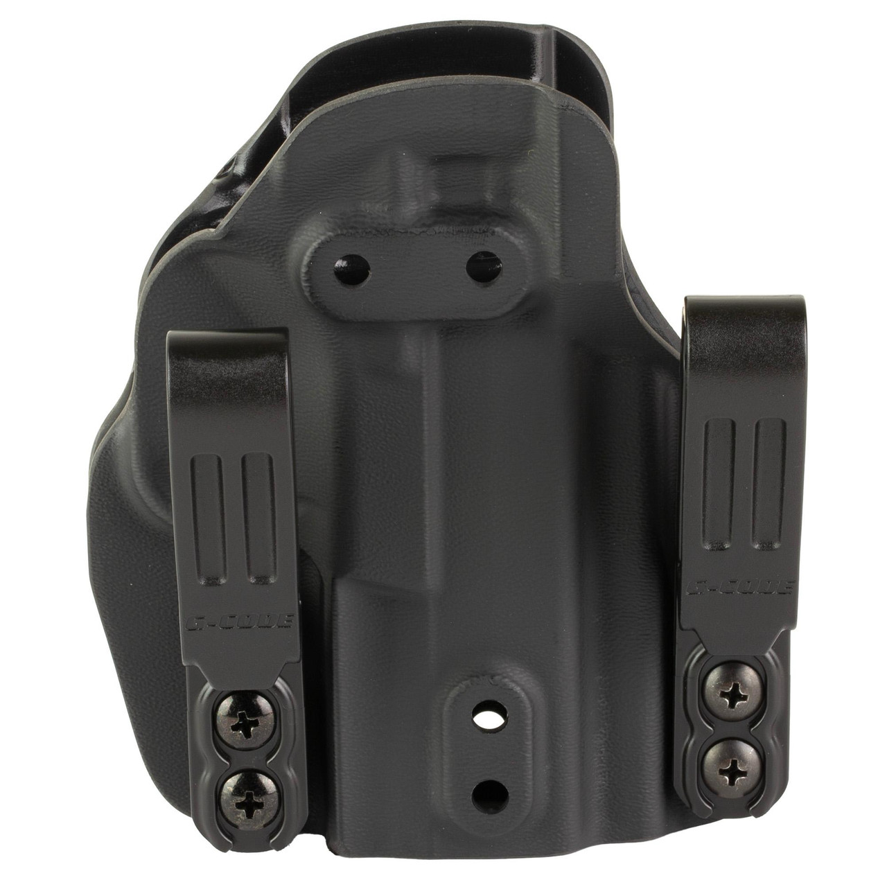 G-Code GPC-K01-140 Tactical Holster - Precision Fit Prime Carry for Springfield Hellcat, black tactical gun holster with adjustable retention and durable construction.