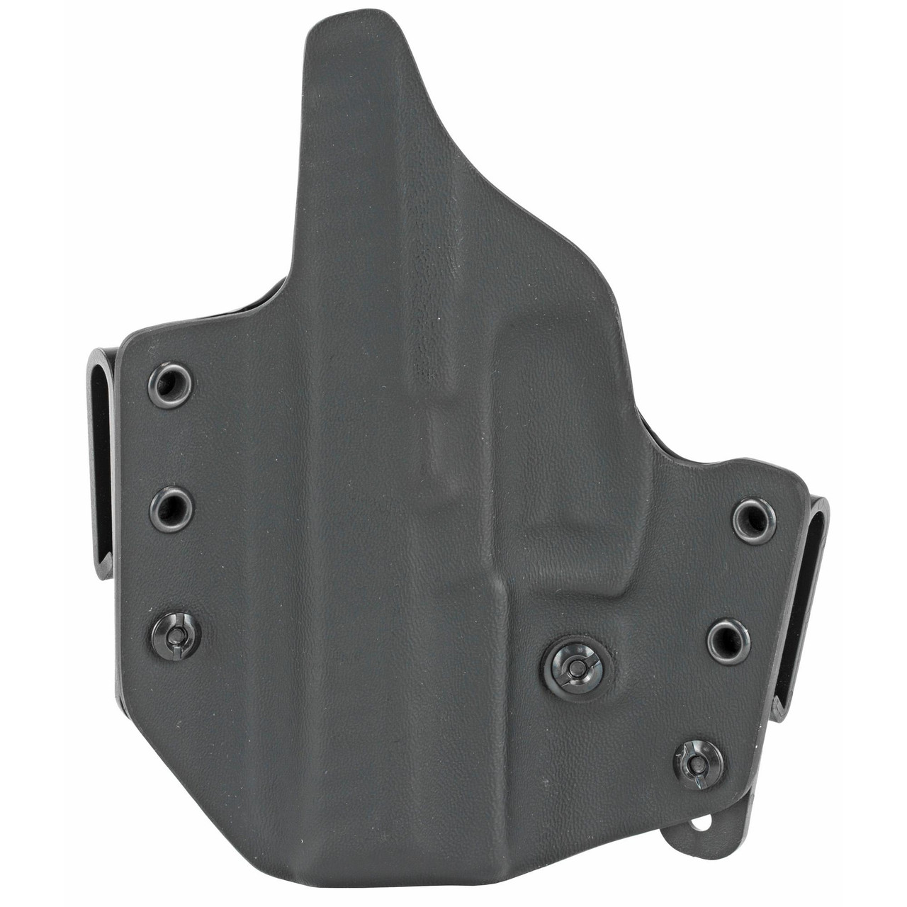 L.A.G. Tactical Defender Holster 9026, a black, versatile inside and outside waistband carry holster with adjustable retention, designed for secure firearm concealment.