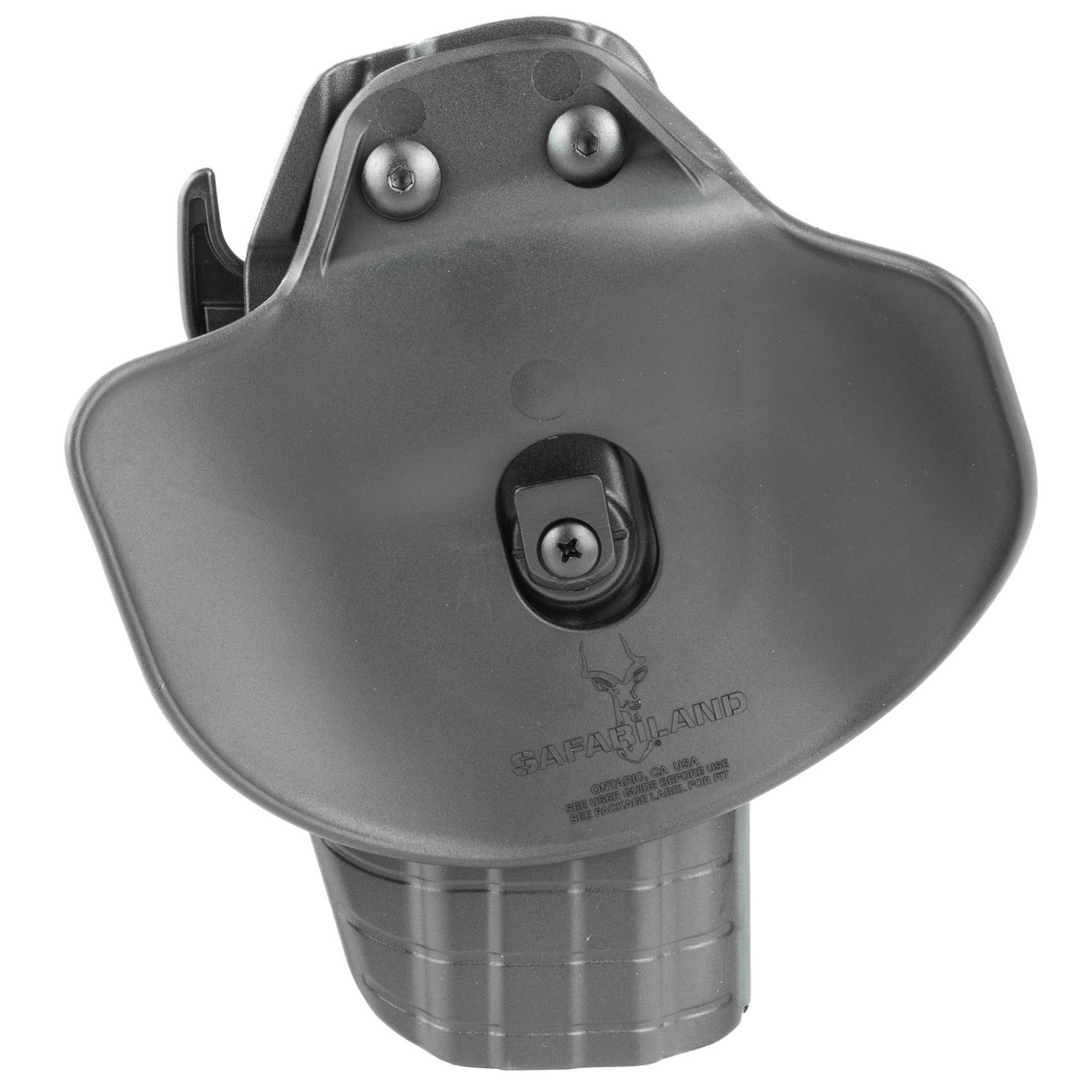 Safariland 578 GLS Pro-Fit Holster for Long Slide Pistols, close-up image showing the lightweight SafariSeven design, customizable and adjustable fit, and left-handed orientation.
