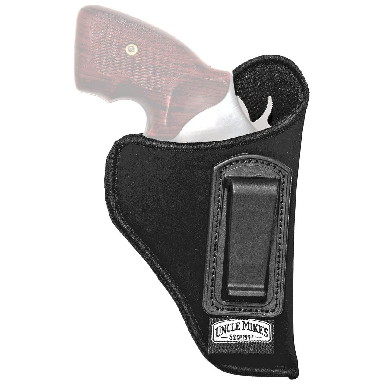 Uncle Mike's U/M Inside Pant Holster Black Size 12, gun holster with adjustable strap and clip for concealed carry.
