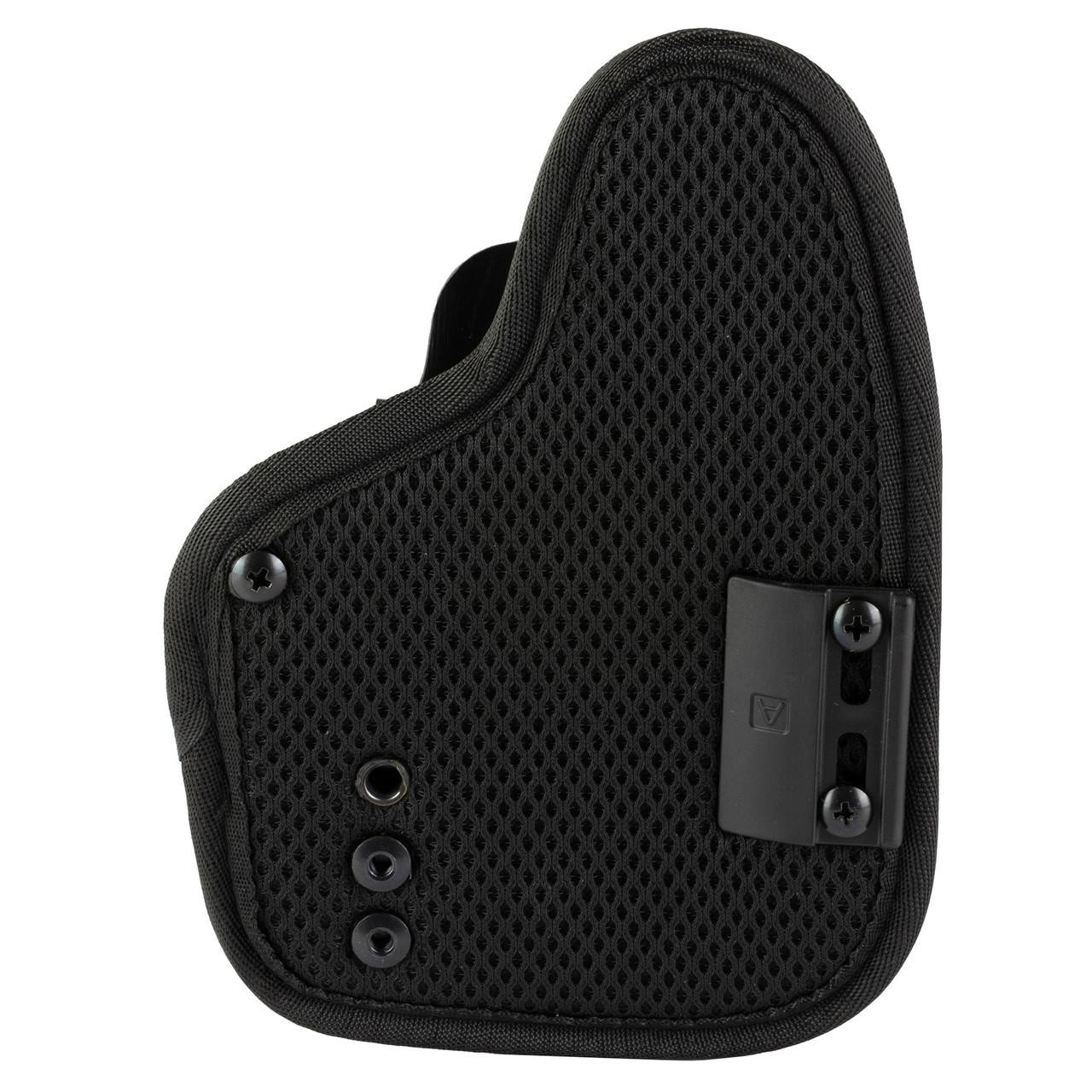 Adaptive Tactical ADAPTIVE OMNICARRY MULTIFIT HLSTER L, black firearm accessory holster with adjustable mounting hardware and breathable mesh padding.
