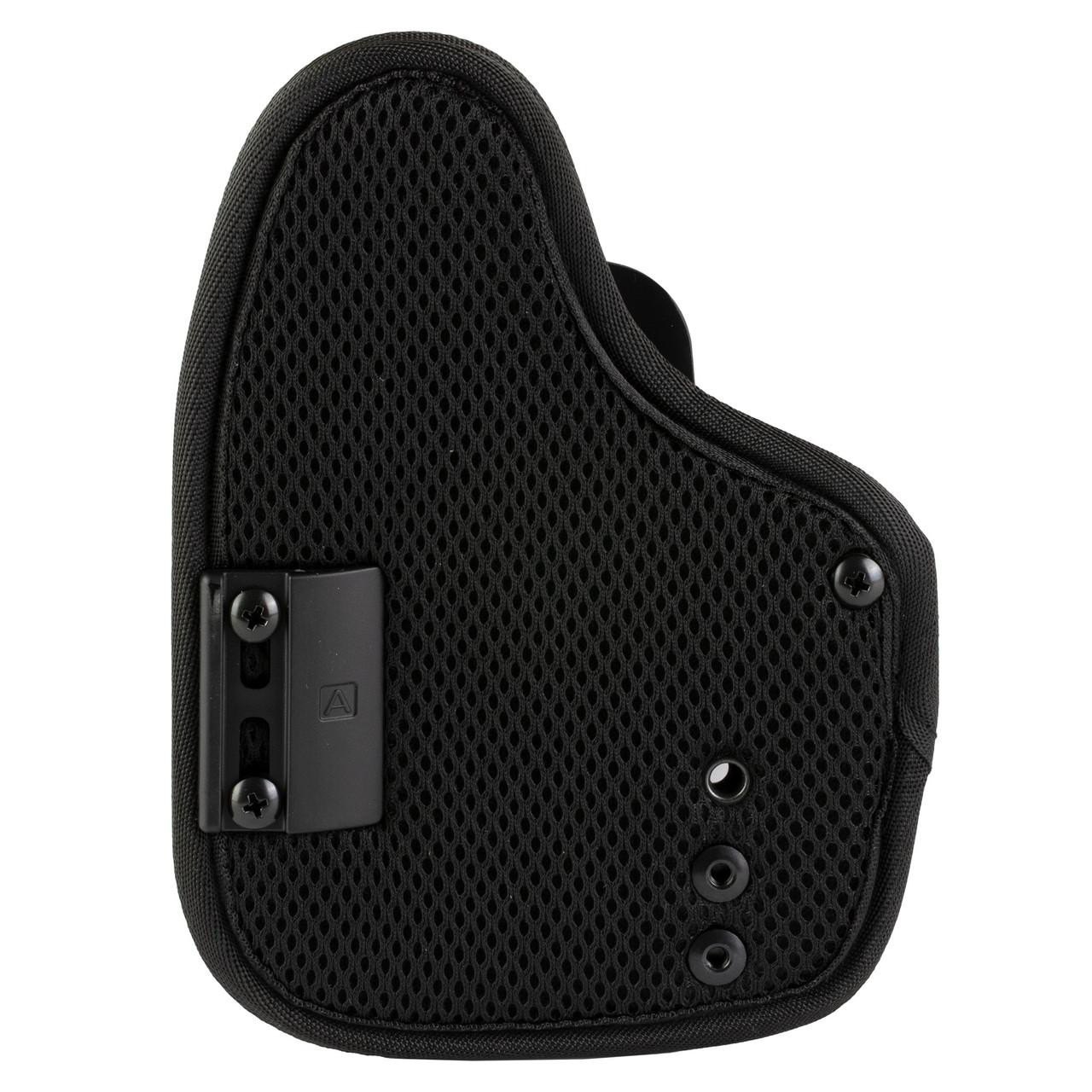 Adaptive Tactical ADAPTIVE OMNICARRY MULTIFIT HLSTER R, black tactical gun holster with mesh interior and adjustable mounting features.