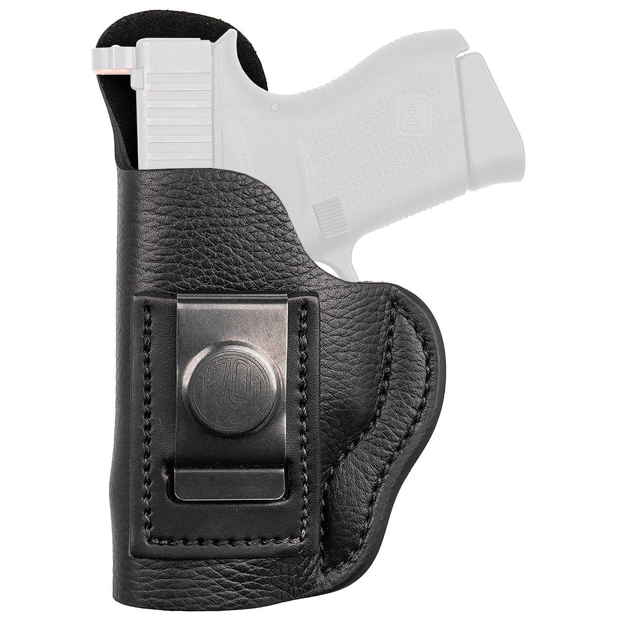1791 Gunleather 1791 SMTH CNCL BLK OR LB IWB RH SZ3L, Black leather inside waistband concealed carry holster with metal clip for right-handed use.