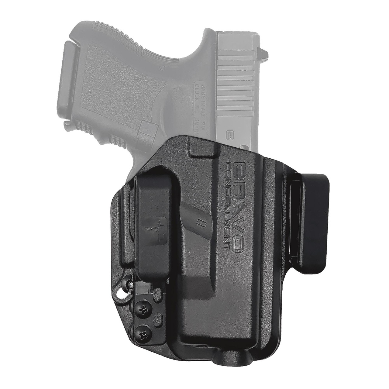 Bravo Concealment BC20-1003 Adaptive IWB Holster, black inside-the-waistband holster with adjustable retention and comfort features for everyday concealed carry.
