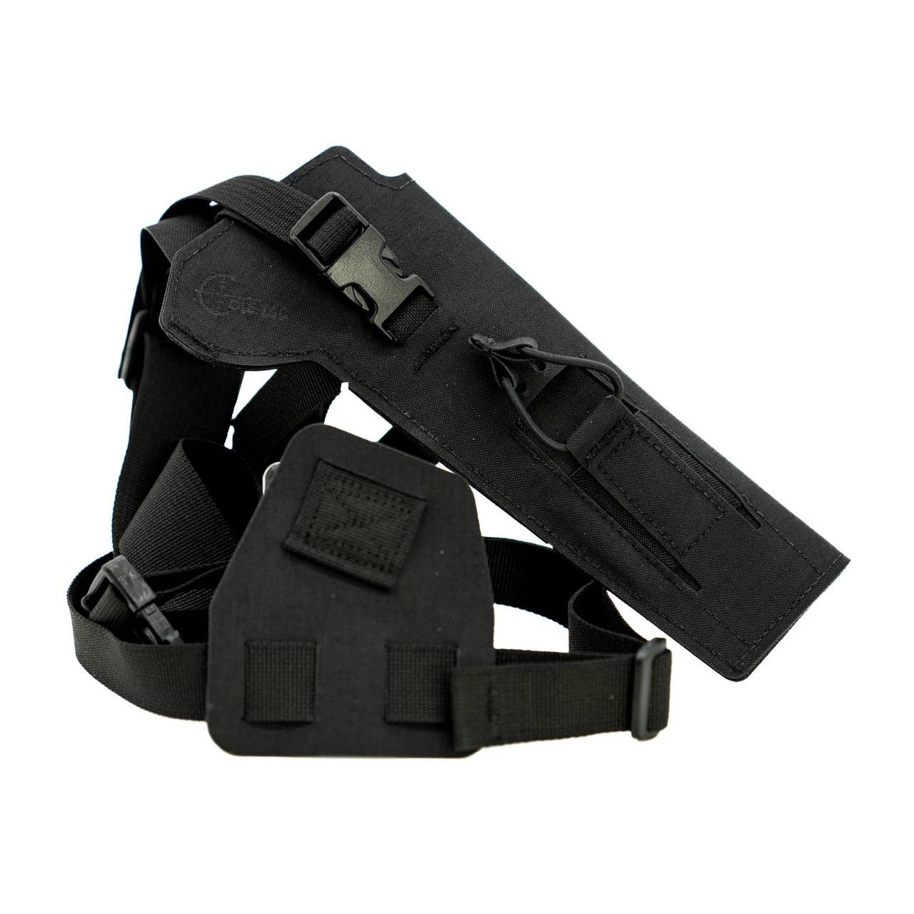 Cole-TAC COLETAC VARMINT WRANGLER HOLSTER BLK, black tactical gun holster with adjustable straps and secure buckle for hunting or shooting practice.