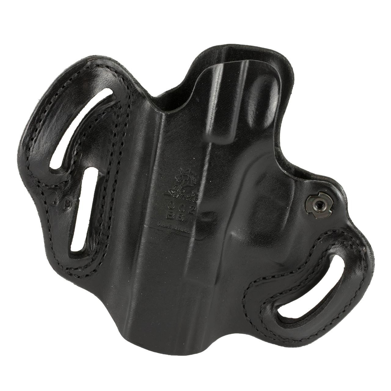 DeSantis Gunhide DESANTIS SPD SCBRD for Glock 19, right-handed black leather concealed carry holster with attachment clip.