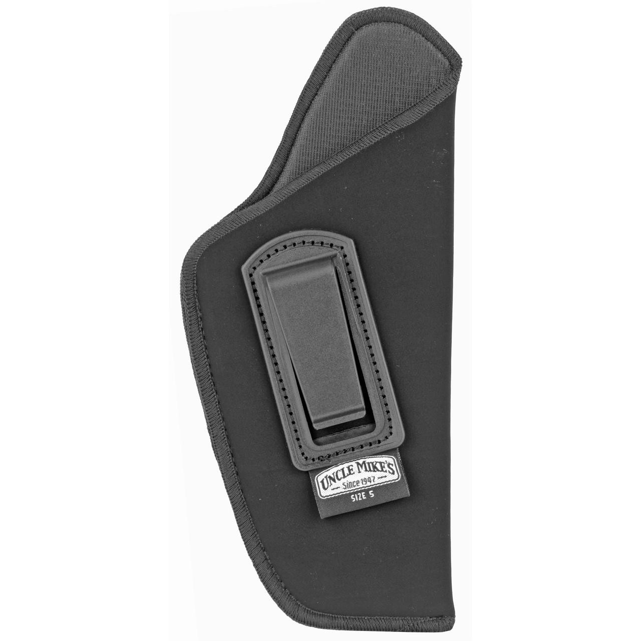 Uncle Mike's U/M INSIDE PANT HLSTR BLK SZ 5 RH, black holster inside pant holster with adjustable strap for right hand use.