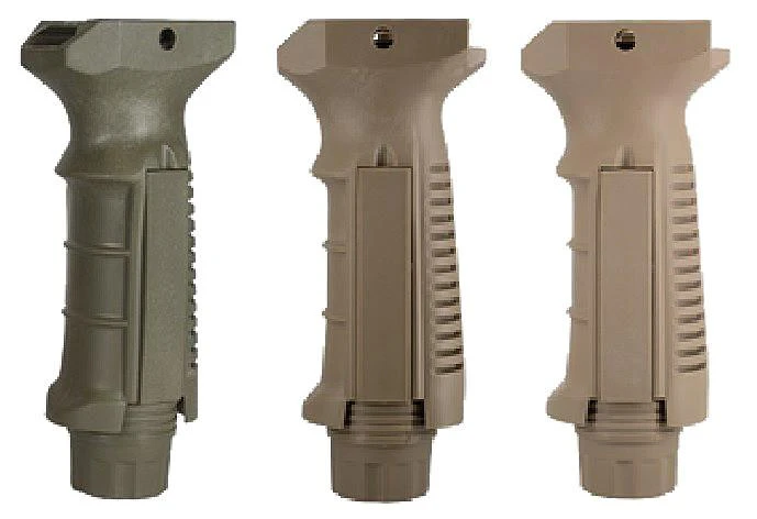 ABCSportZ Ergonomic Vert Grip w Storage: FDE, GREEN or TAN