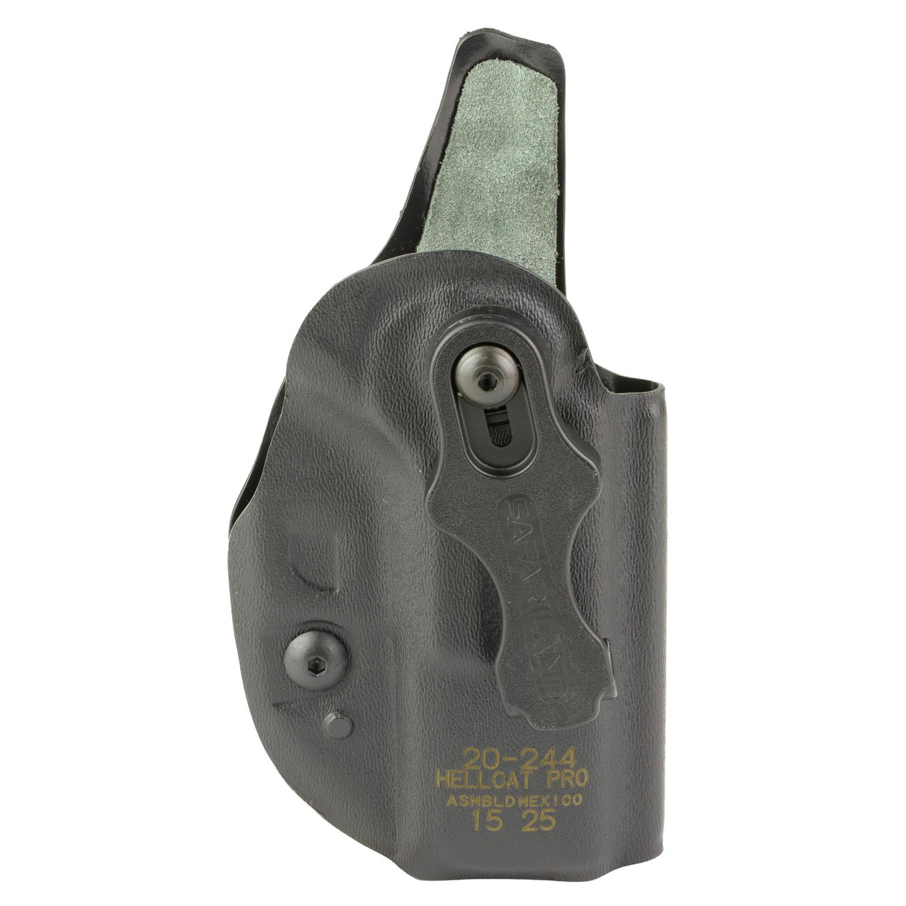 Safariland 20-244-131 Minimalist IWB Holster for Hellcat Pro, STX Black Finish with Suede Lining, inside waistband concealment holster for secure carry.