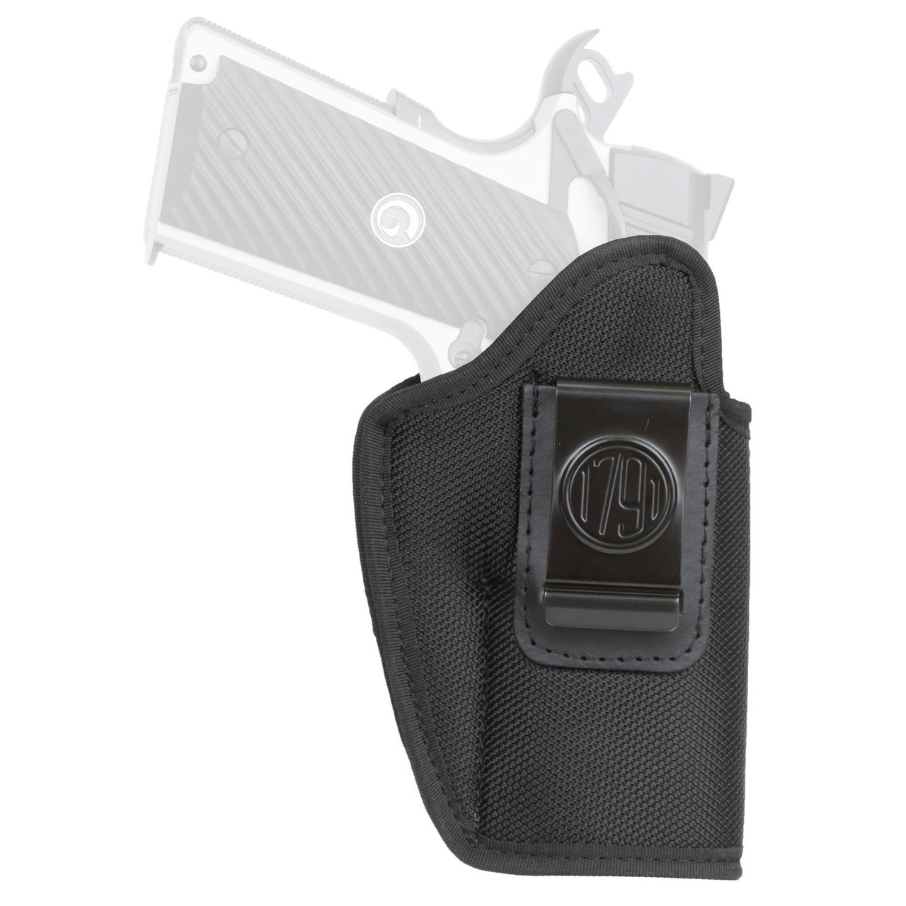 1791 Gunleather PN-IWB-4-BLK-R, black leather Inside Waistband holster for concealed carry with clip and gun shape