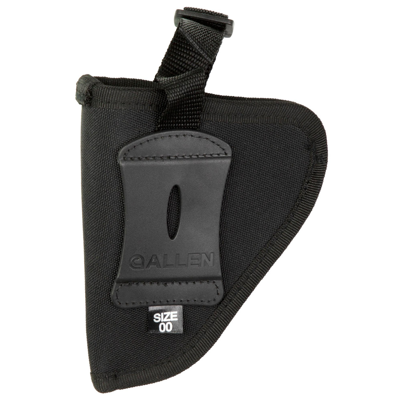 Allen Company 44800 Cortez Handgun Holster for Right-Handed Shooters, lightweight black holster with molded belt loop for 2-inch belts, snag-proof design, and durable construction