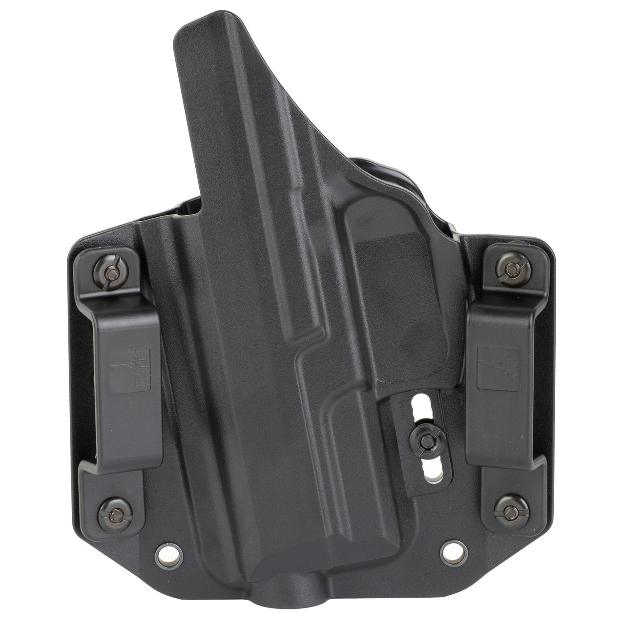 Bravo Concealment BC10-1007 Adaptive OWB Holster - Ultimate Outside the Waistband Concealed Carry Fit, black tactical gun holster for outside waistband carry with adjustable retention and durable polymer construction.