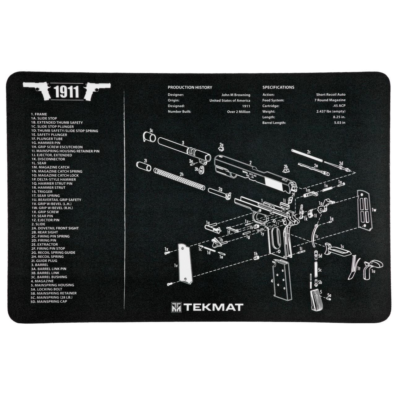 TekMat TEK-R17-1911 TEKMAT PISTOL MAT 1911 BLK TEKR17-1911