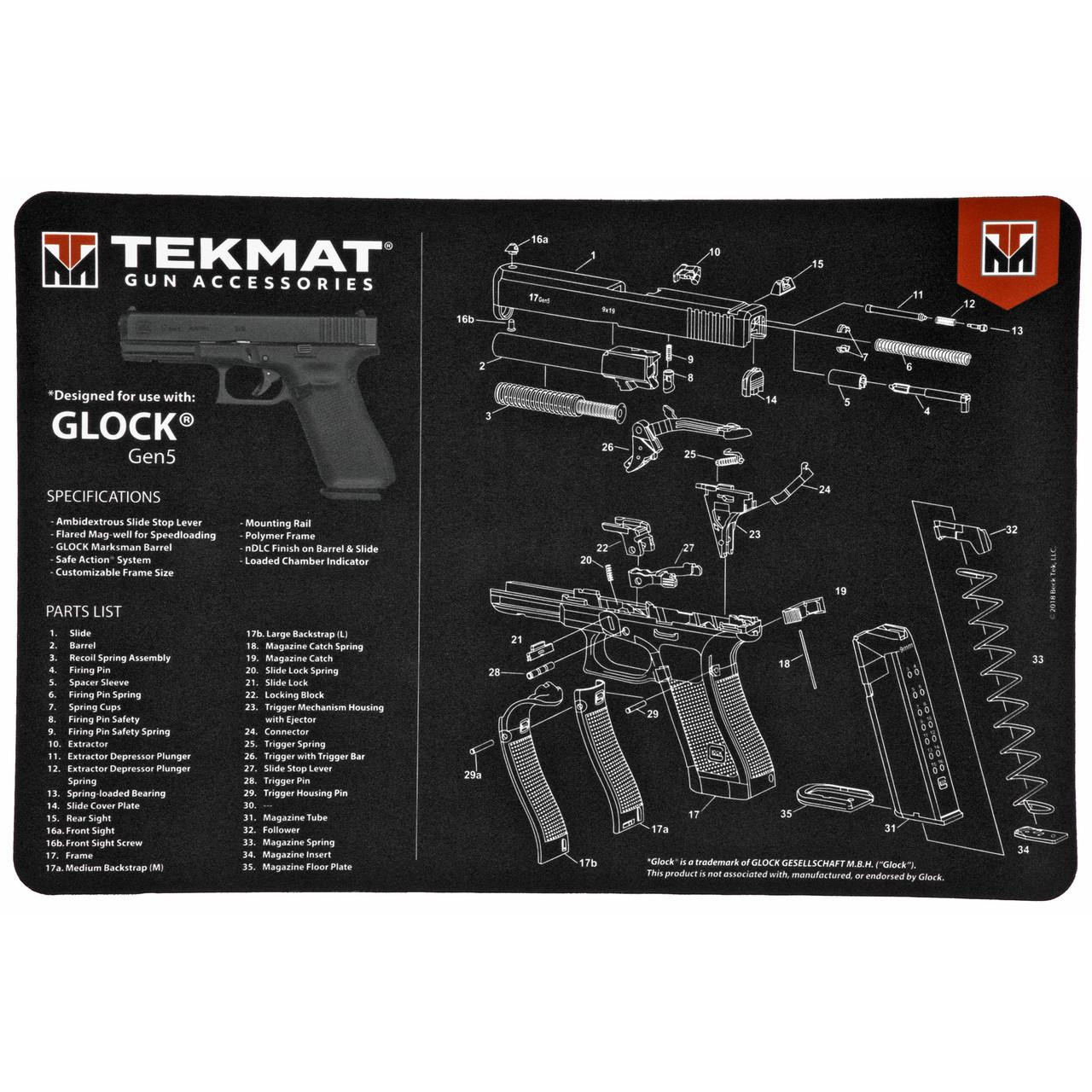 TekMat TEK-R17-GLOCK-G5 TEKMAT PISTOL MAT FOR GLOCK G5 TEKR17-GLOCK-G5