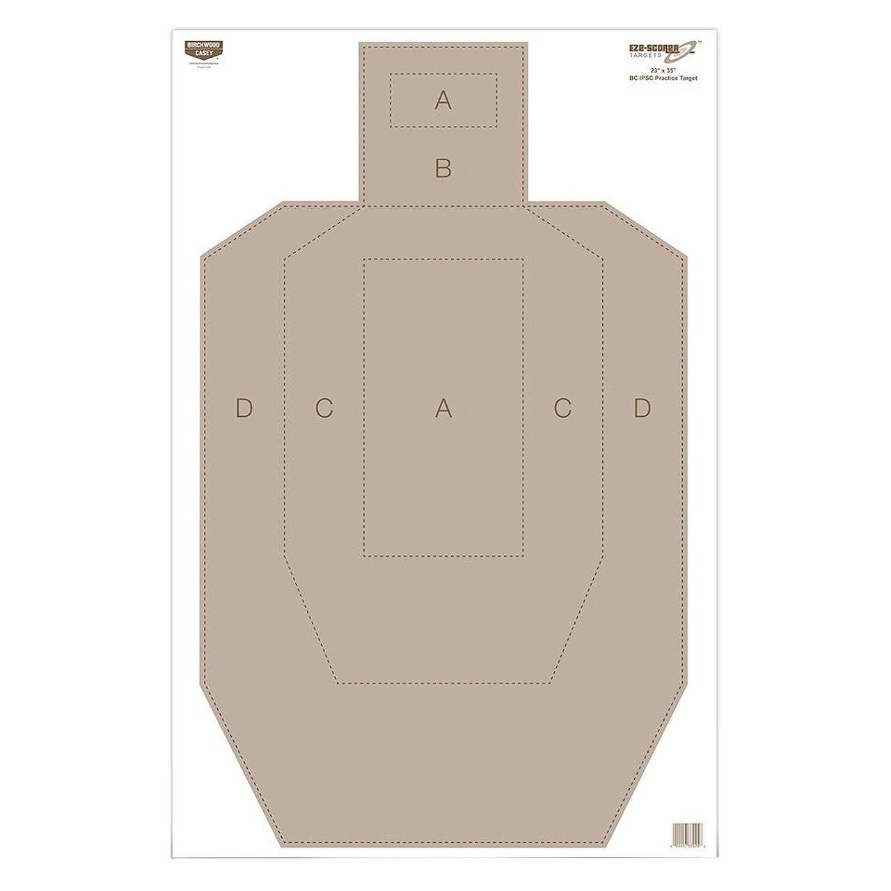 Birchwood Casey BC-37025 Birchwood Casey EZE-SCORER IPSC TGT 100-23X35 - Precision Shooting Targets for Improved Performance BC37025