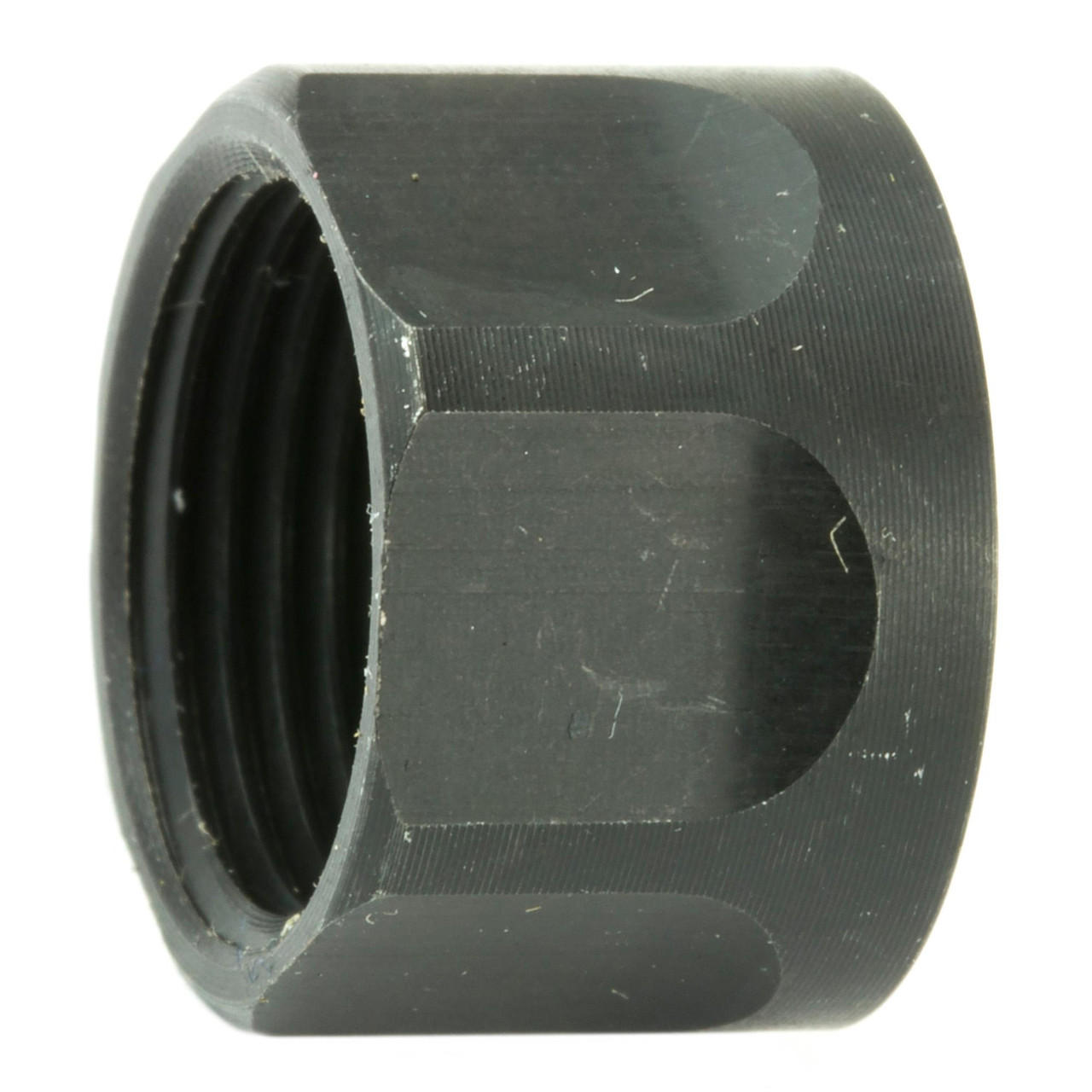 Dead Air Armament DA424 THRD Protector 1/2X28, durable thread protection for firearms, black cylindrical gun accessory with internal threading.