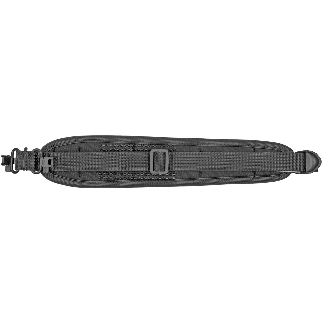 Butler Creek 81013 Comfort Stretch Sling with Swivels, black sling with adjustable strap, swivel hooks at ends for secure attachment, designed for outdoor adventures.