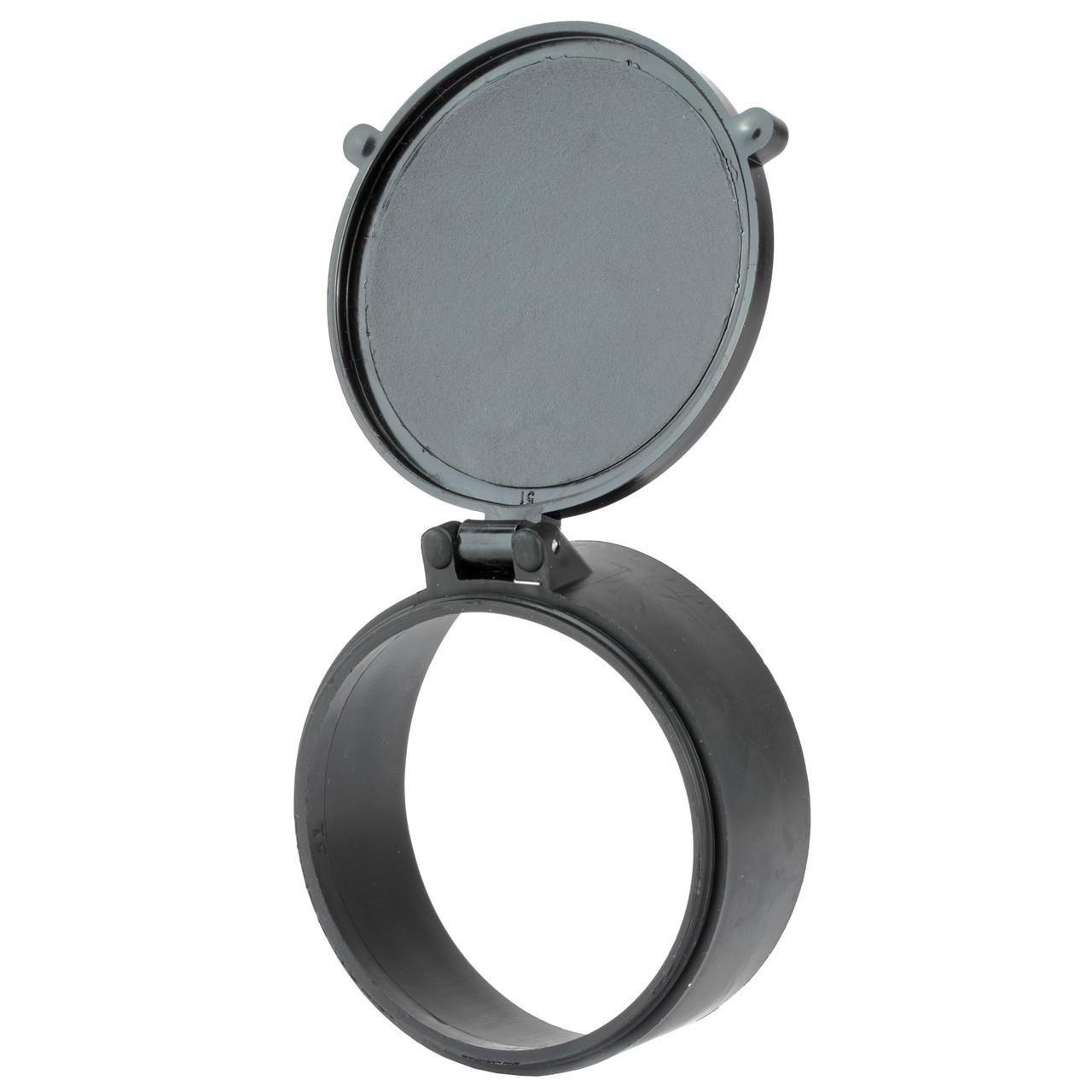 Butler Creek 30510 flip scope cover 51 obj, a protective flip-up cover for rifle scopes with a 51mm objective lens.