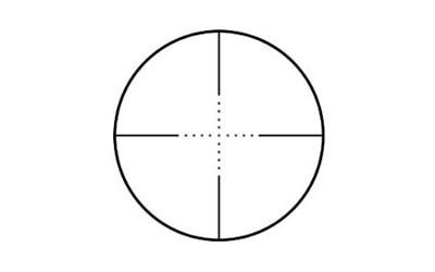 BSA Optics BSA OUTLOOK 3X-9X 40MM MIL ADJ OBJ, reticle view showing a crosshair with fine markings for precise aiming.