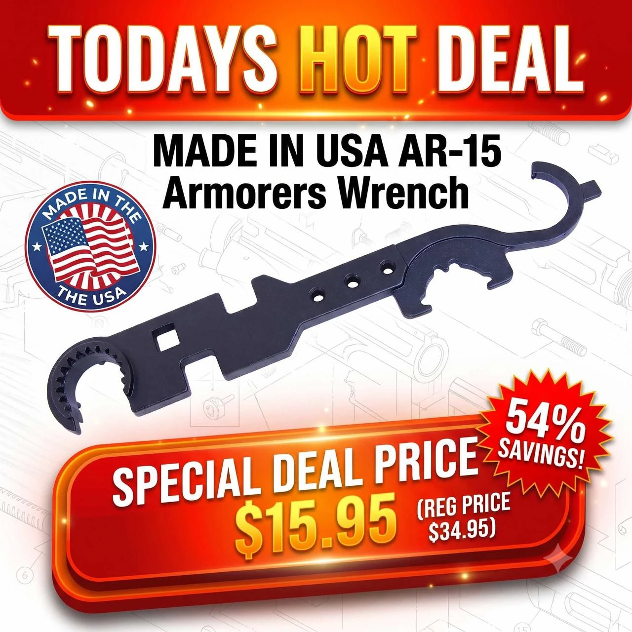 Guntec USA WRENCH-GT AR-15 Armorers Wrench