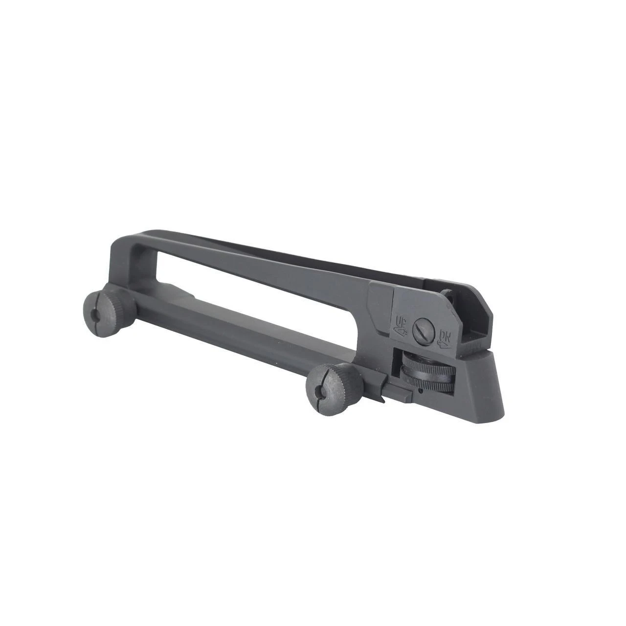 ABCSportZ Mil Spec 223/5.56 Rifle Detachable Carry Handle, black military-style rifle carry handle with adjustable knobs.
