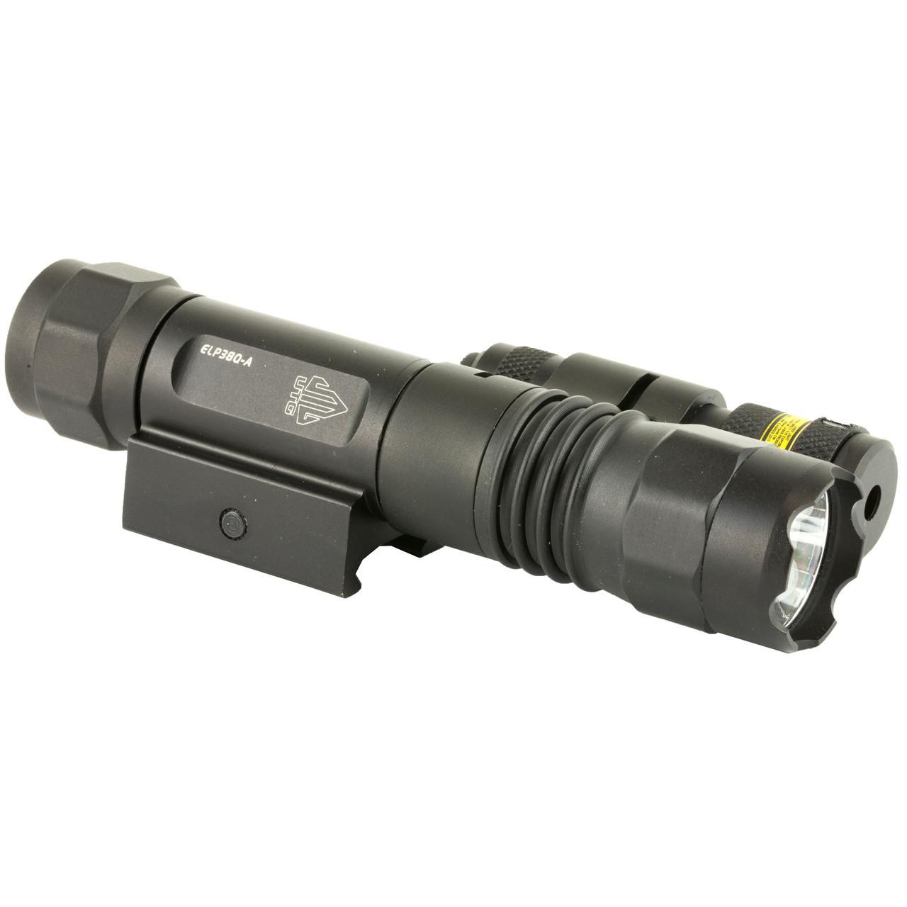Leapers, Inc. - UTG LED Flashlight with Adjustable Red Laser, QD Mount, and Tactical Design.