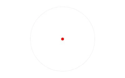 Leapers, Inc. - UTG OP-RDM20R, image of a red dot sight reticle on a white background.
